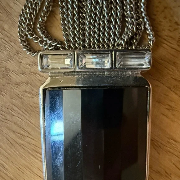 Silver Necklace with Black Pendant White House black market - Picture 6 of 8